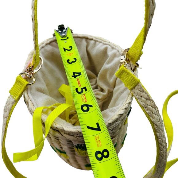 New Rachel Ashwell Pineapple Handbag Rattan Jute Crossbody North South Purse - Picture 7 of 16